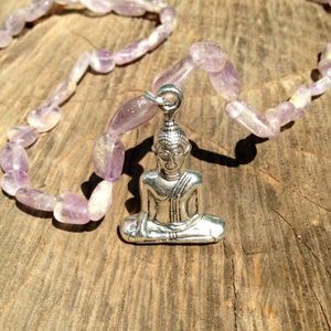 Amethyst and Buddha Necklace